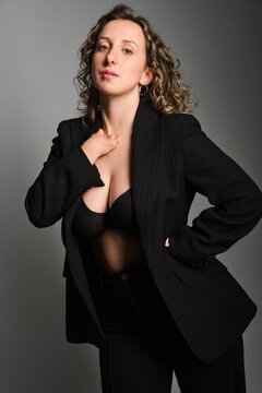 Studio portrait of woman with genetic malformation concept