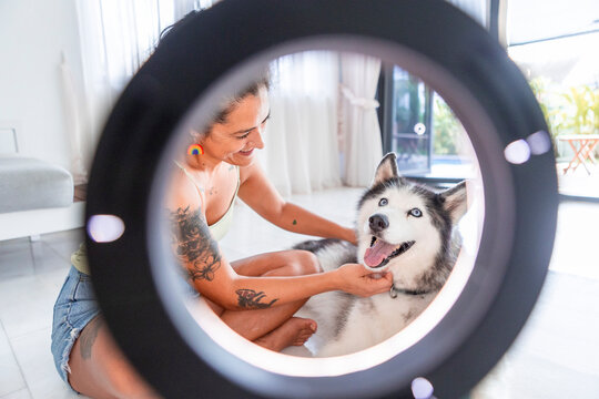 Daily husky care routine filmed as a home pet vlog