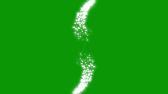 Luxury white glitter sparkle featuring twinkling particles, white shining stars and dust particles star sparkle vector doodles, glowing light effect on green screen.4k loop animation