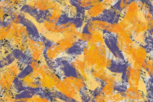 Abstract textured brushstroke pattern in orange and purple