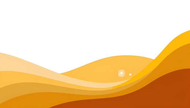 Abstract yellow and orange wave pattern with curved lines on white background