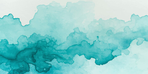 Abstract Blue Watercolor Background with Soft Cloud Texture Ocean Sky Paper Wash Vintage Artistic Grunge Pattern for Nature World Map Design Illustration Backdrop © Angel