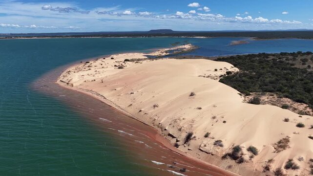 Velho Chico Dunes In Casa Nova Bahia Brazil. Beautiful Lagoons That Form In The Sand Dunes After The Rainy Season. Amazon Forest. Tropical Eco Tourism. Casa Nova Bahia.