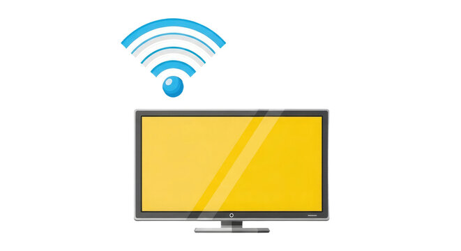 Wi fi enabled television isolated on transparent background