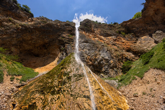 Slap Rinka Waterfall in Logar Valley, Slovenia