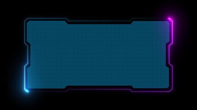 Abstract Loop futuristic background. sci fi technology grid HUD UI frame Blue glowing technology sci fi frame. GUI futuristic user interface screen elements. Sci-fi. futuristic hud 4k background.