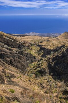 Bare landscape around vulcano on Fogo. Cabo Verde. Africa