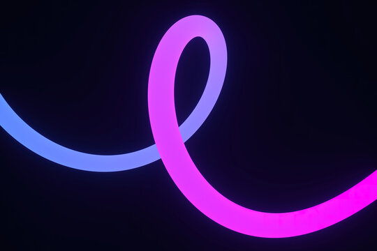 Glowing neon helix with vibrant gradient colors
