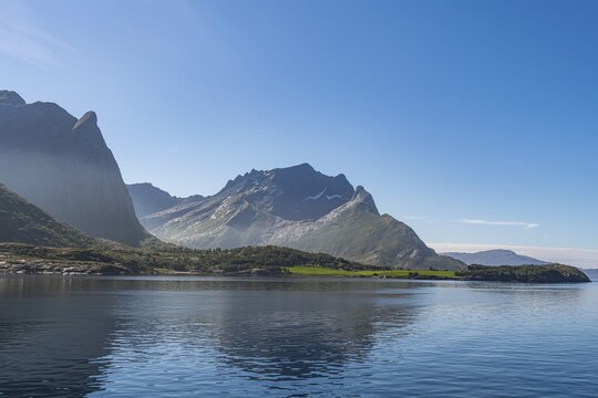 Rugged mountain scenery, Kystriksveien Coastal Road, Norway