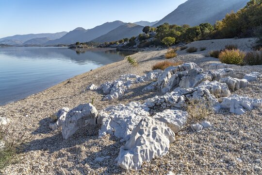 Lake Scutari beach near the village of Donji Murici, Montenegro