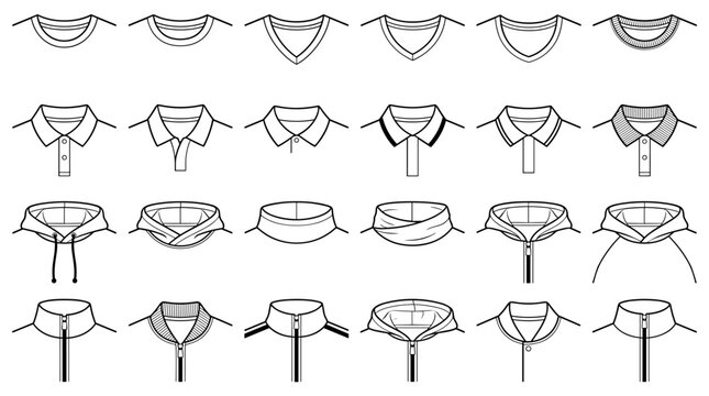 tank top and racerback neckline types flat sketch vector illustration technical cad drawing template transparent background