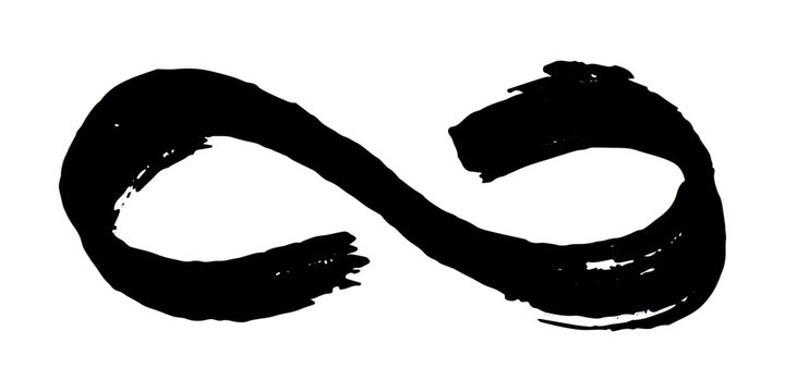 Hand drawn infinity sign Eternal limitless unlimited infinite forever symbol Cycle endless life concept doodle For design print logo tattoo