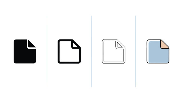 Four different file icons in black white and blue on a white background  file icons