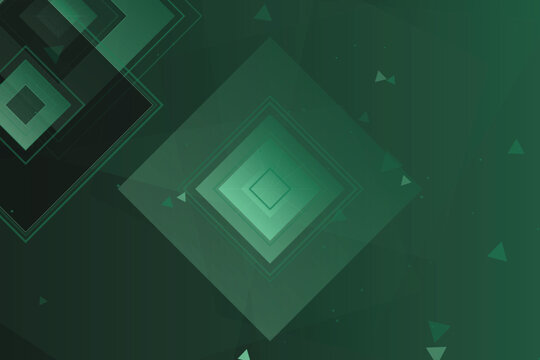 Abstract geometric grid with teal-toned nested square layers and triangular accents squares