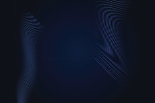 Abstract geometric wave formations in deep blue gradient dark