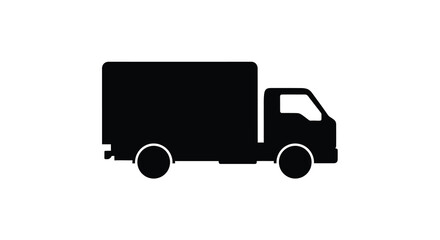 Fototapeta premium Delivery Truck Silhouette Against White Background vehicle