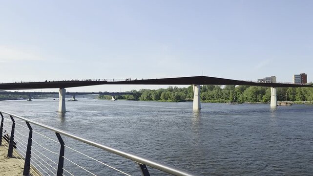 bridge over the river wisła warszawa