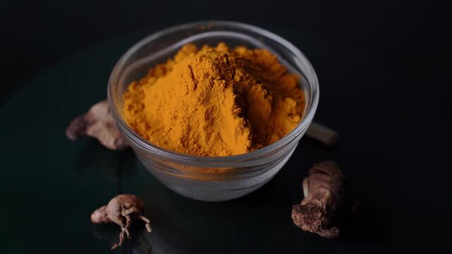 Raw Turmeric Root  Video Featuring Fresh Organic Rhizomes, Natural Ayurvedic Herb, Healthy Spice, and Traditional Indian Agriculture