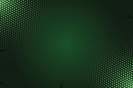 Abstract halftone crackle pattern with gradient green glow effect