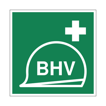 ISO 7010 NEN 3011 Collection of Emergency Response Resources Sign, Emergency Equipment Location Symbol, Green Medical Safety Pictogram for First Aid and Rescue Facilities