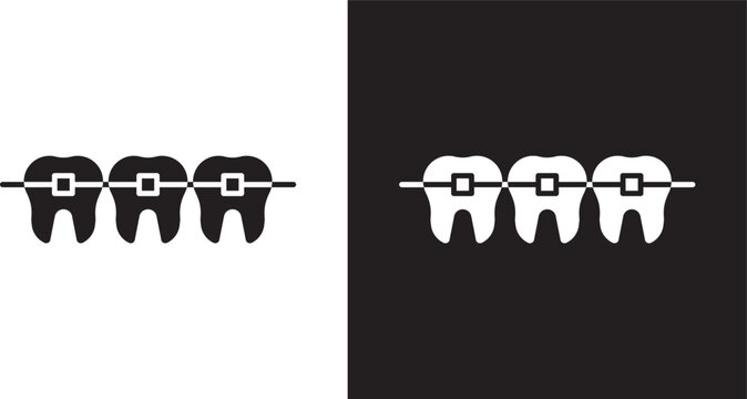 Teeth with braces icon