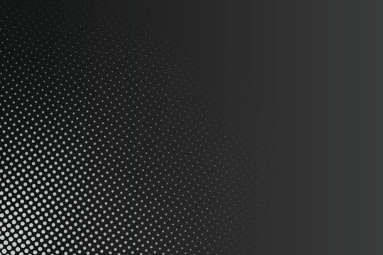 Diagonal black-and-white halftone dot pattern on dark background, dots