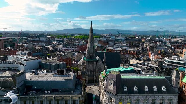 Aerial view of St Andrew's Church in Dublin, Ireland