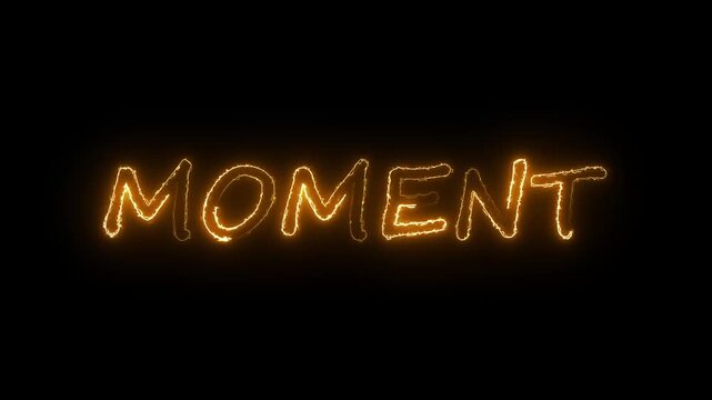 text animation title MOMENT transparent background