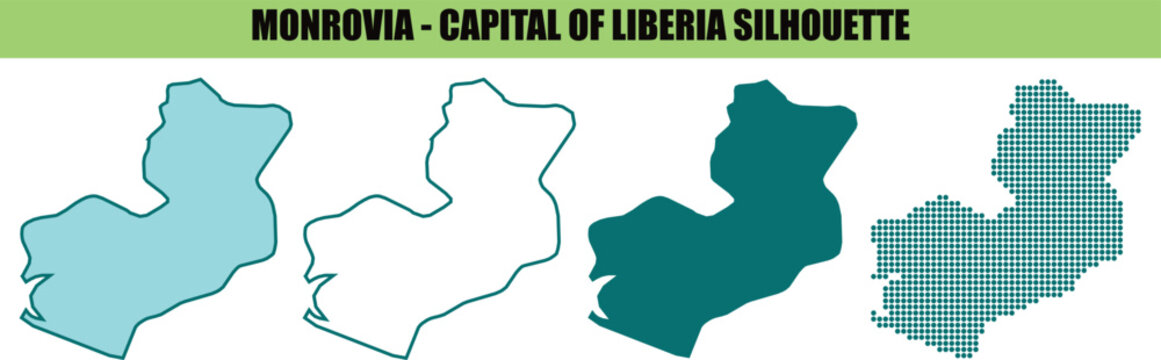Monrovia, Liberia silhouette, city skyline, capital city, vector icons