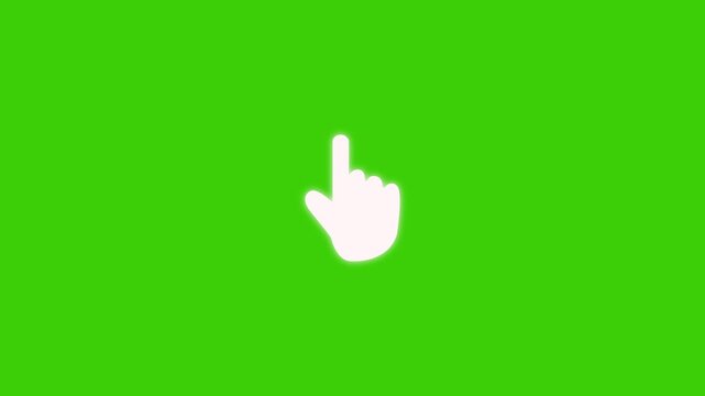Hand cursor icon click animation on transparent background, Hand pointer cursor clicking gesture spark animated in 4k.