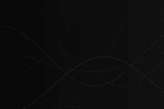 Ethereal glowing curves on midnight abstract background, white black