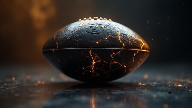 Black obsidian football with g
