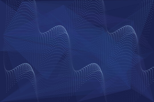 Geometric dot matrix wave pattern in deep blue gradient dotmatrix