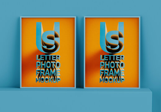 US Letter Photo Frame Mockup Set