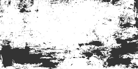 Fototapeta premium Distressed texture overlay with a grunge aesthetic, featuring abstract patterns of white splatters and dark, weathered streaks on a rough surface.
