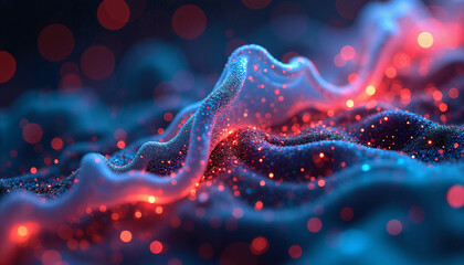 Nahaufnahme einer leuchtenden, farbenfrohen Substanz mit traumhaftem Bokeh-Effekt und glitzernder Textur, die an einen funkelnden Sternenhimmel erinnert