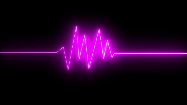Purple Neon Audio Waveform Animation on Black Background