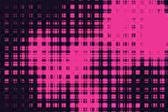 Abstract halftone gradient with deep pink and black pixelated texture