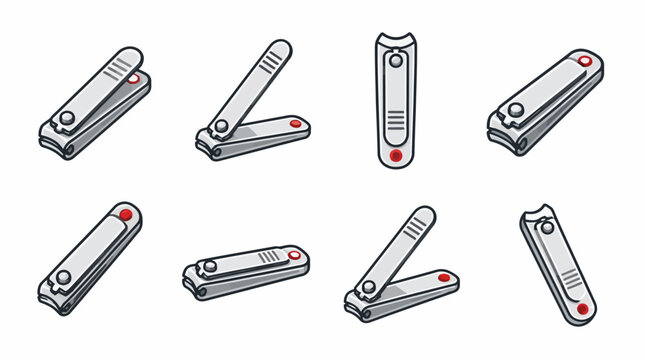 Various metal pet nail clippers and trimmers set.