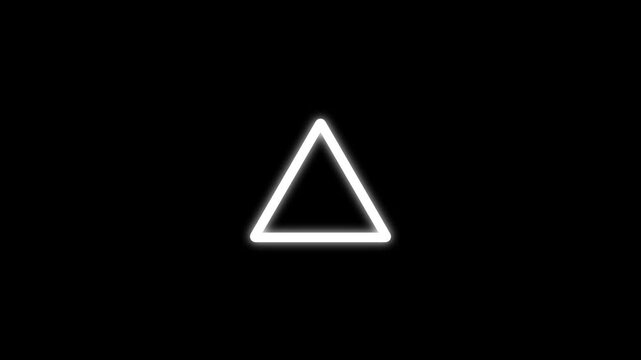 alert warning sign icon animation featuring an exclamation mark inside a triangle on a black background. Modern safety symbol representing danger