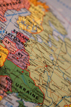 colorful map of eastern europe with german discriptions