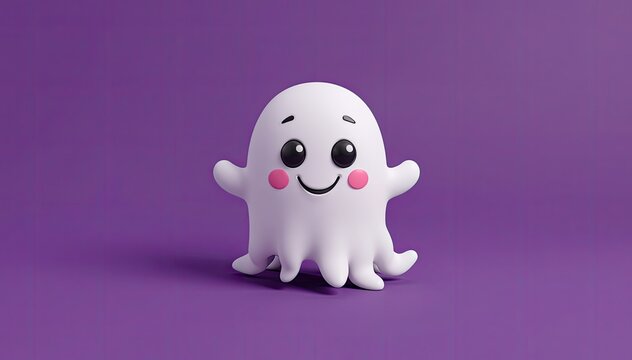 Cute ghost character for helloween and spooky season fun