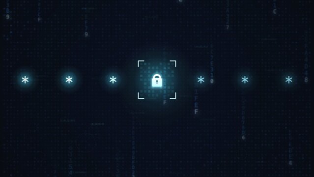 Cyber security padlock data encryption protection technology background