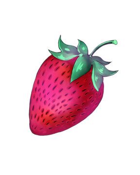 Cute cartoon strawberry modern sketch
