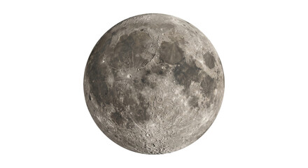 Detailed view of the Moon's surface showing craters and maria against a black background © Sapphire