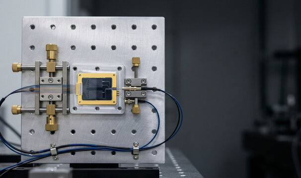 Photonic chip on optical breadboard for artificial intelligence processing