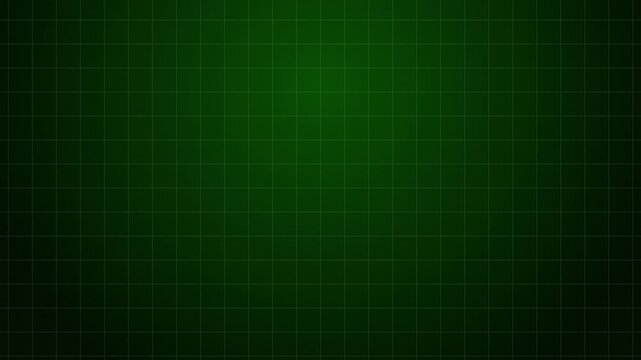 Dark green moving grid background. Abstract digital wireframe pattern for retro radar, scifi technology, and blueprint design concepts.

