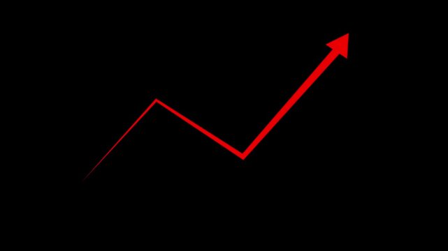 Curve arrow upward motion symbol colorful modern flat vector design.4k motion videos.
