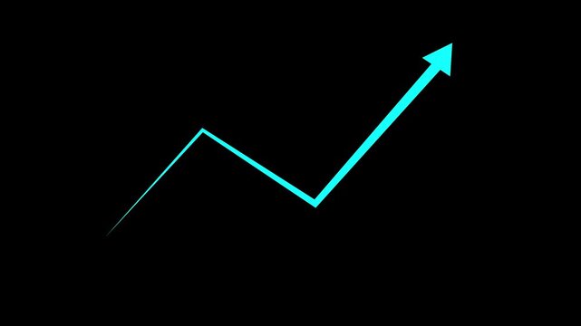 Curve arrow upward motion symbol colorful modern flat vector design.4k motion videos.