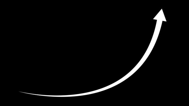 Curve arrow upward motion symbol colorful modern flat vector design.4k motion videos.